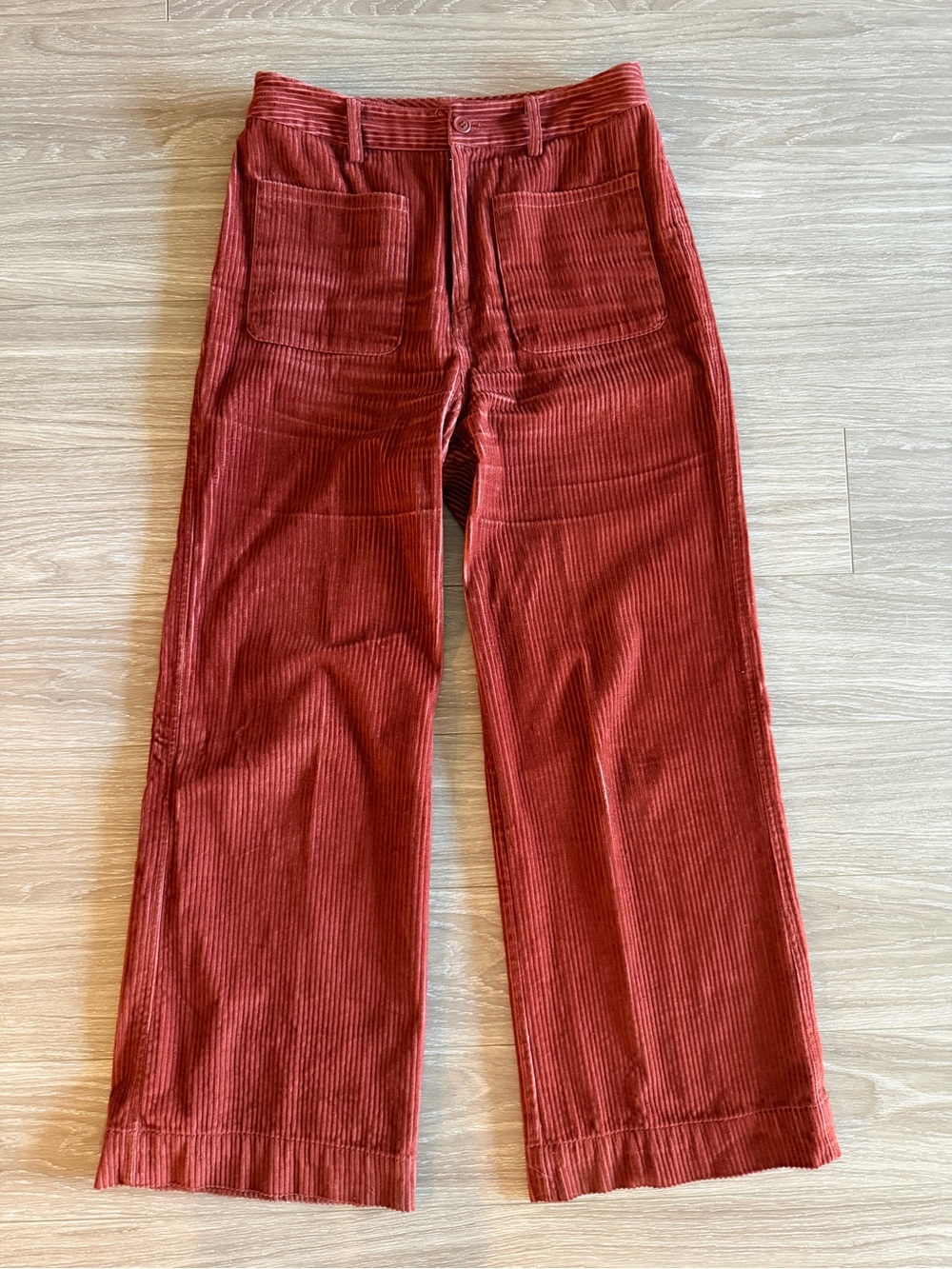 Ulla Johnson Cord Pants Copper High Rise Wide Leg size 8 Corduroy Designer - Picture 4 of 12